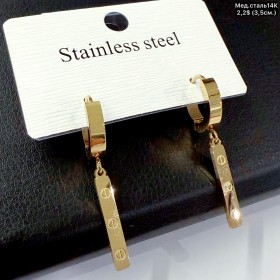 Сережки мед.сталь14К 10718 (3.5см)